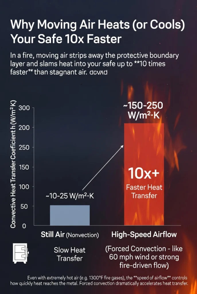 Effect of Air Velocity on Convective Heat Transfer to a Gun Safe in Fire Conditions