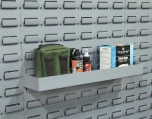 metal storage tray on gun wall