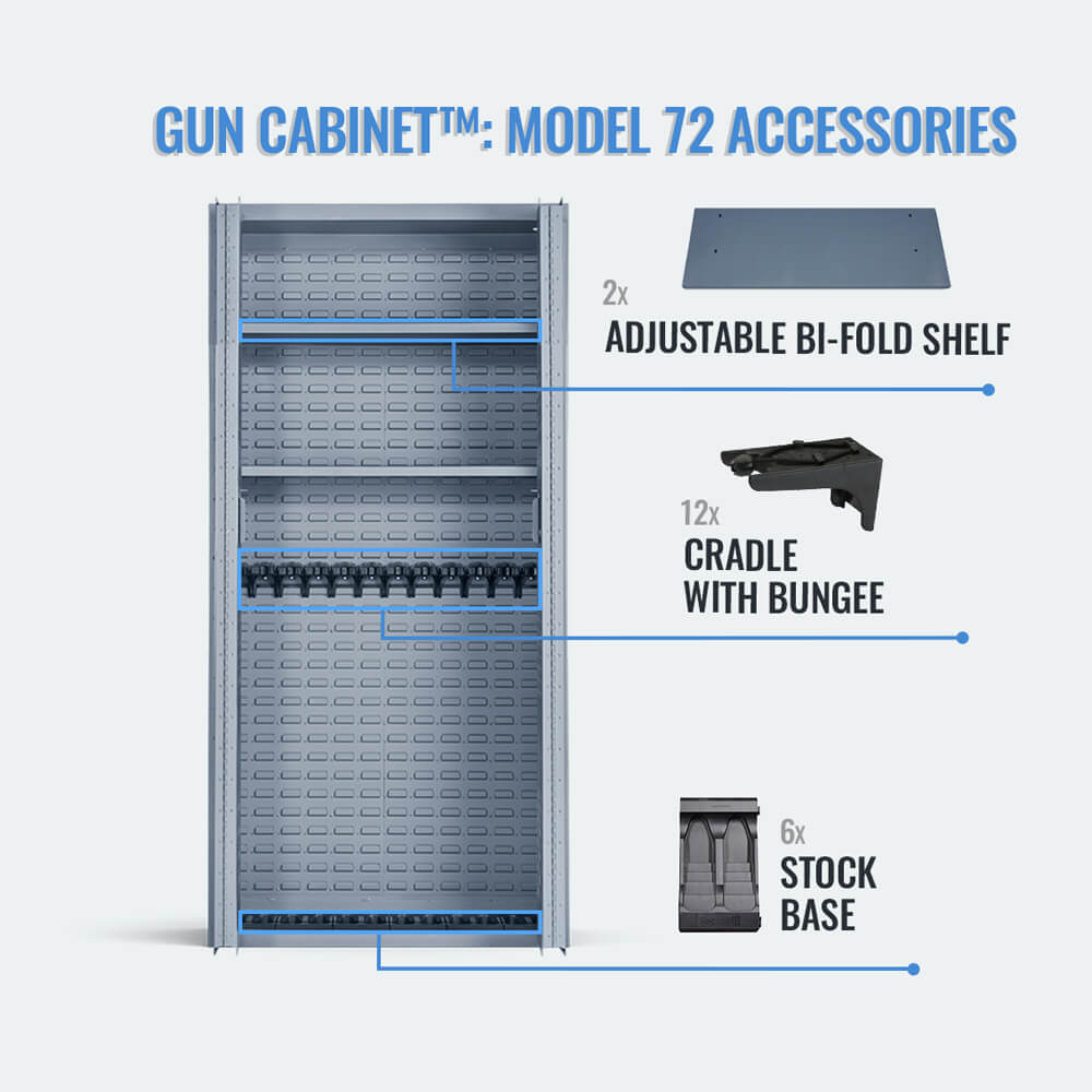 Model 72 gun cabinet with accessories
