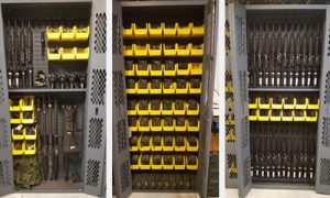 storage bins in Model 84 gun safes