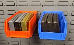 rifle mags in storage bins