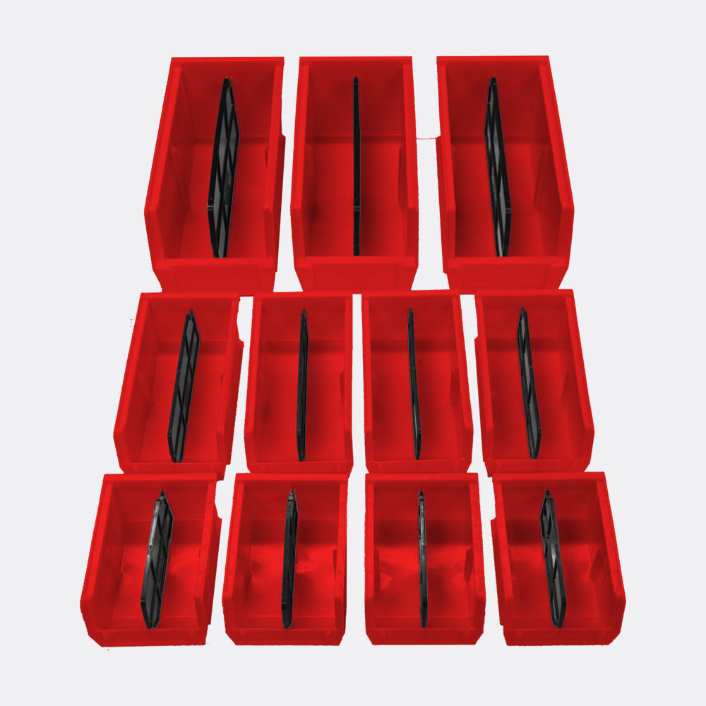 red storage bin kit