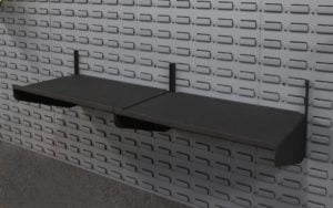 rifle and gear storage shelves