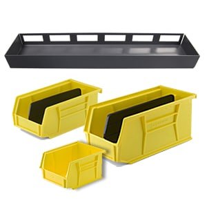 storage bins and metal storage tray kit