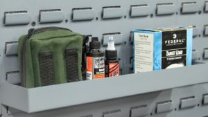 metal storage tray for gear