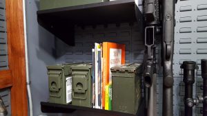 rifle and gear storage shelf for gun wall