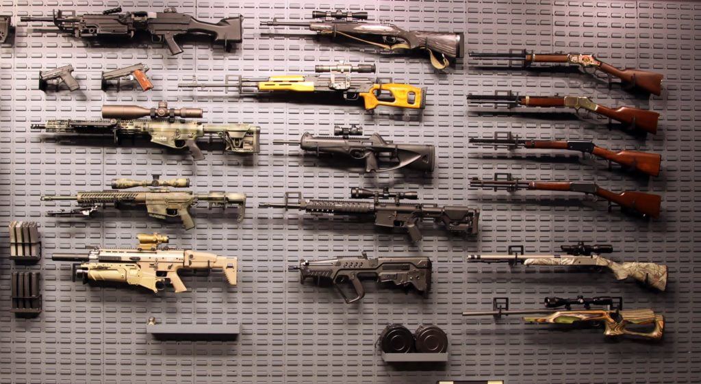 gun wall rifle display