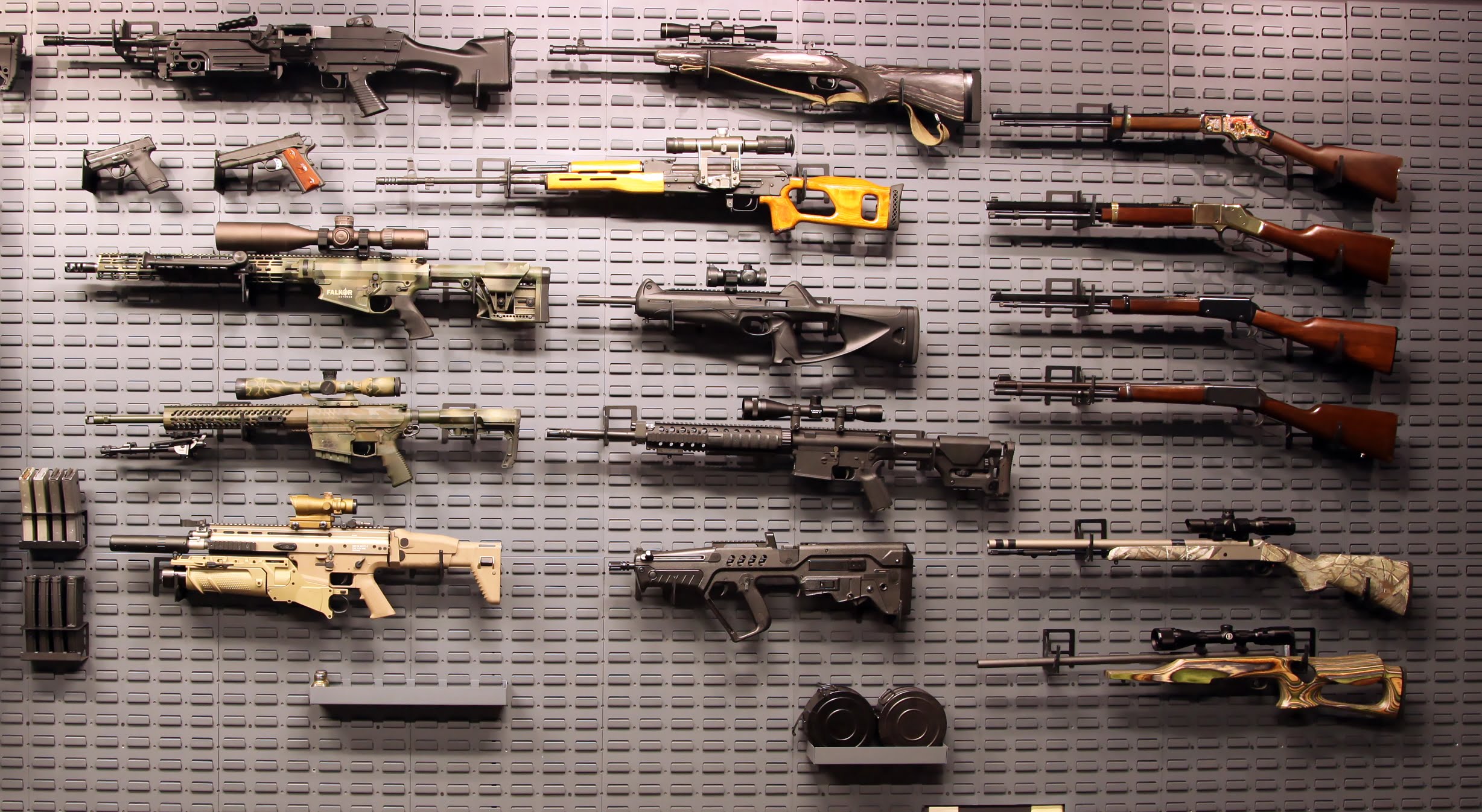 Gun room gun wall display