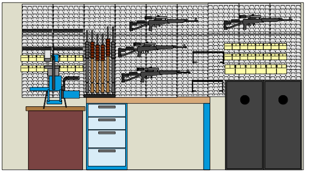 Gun room work bench