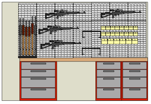 gun wall work bench