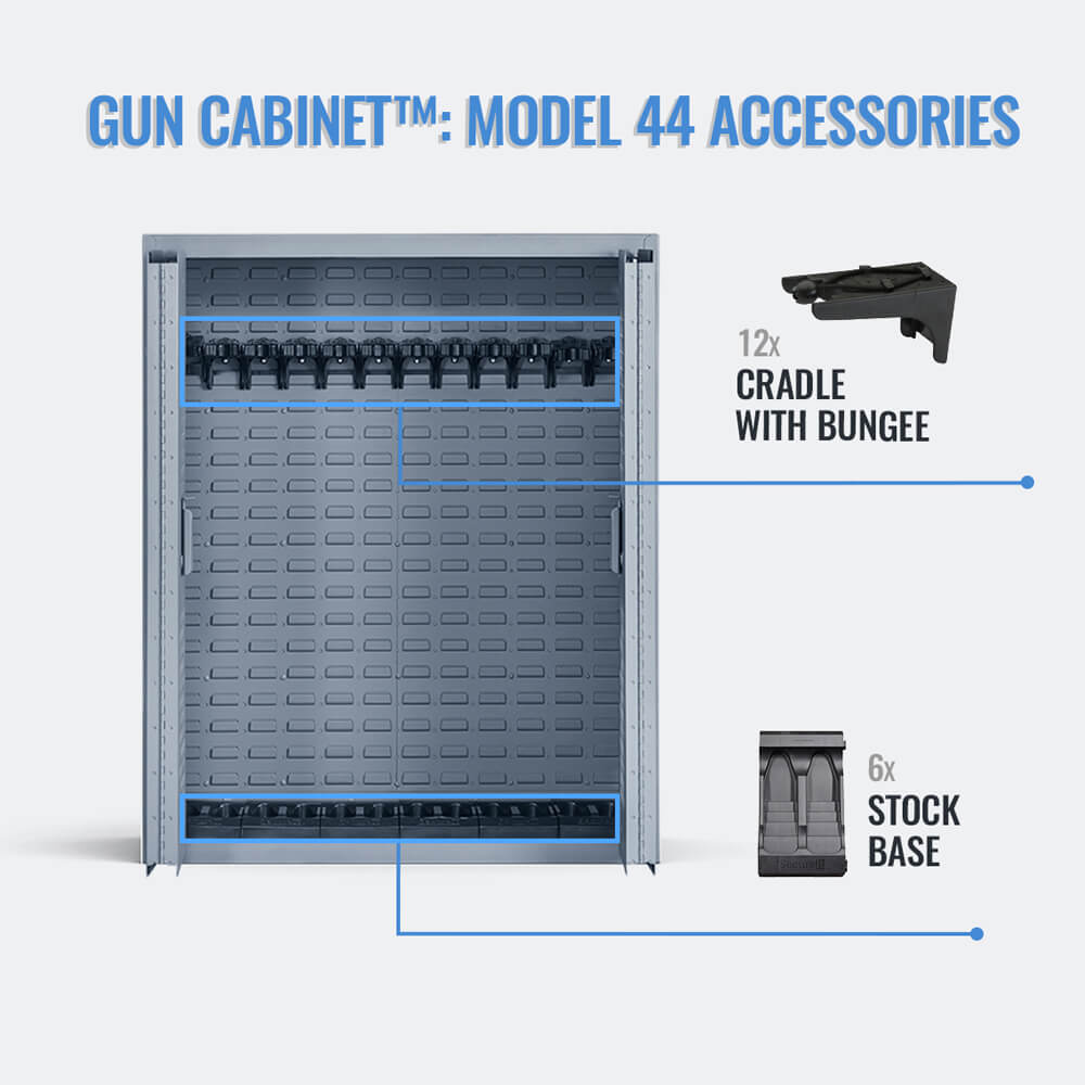 Model 44 gun cabinet with accessories
