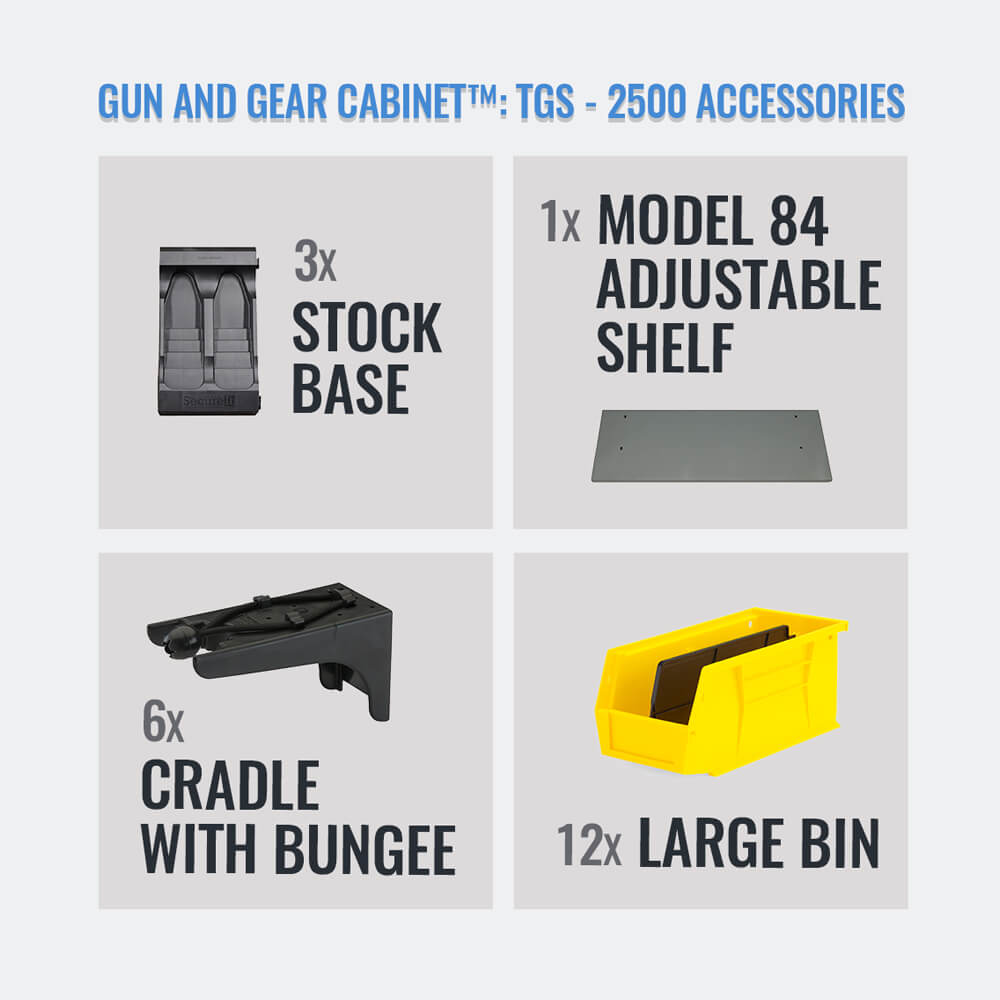 TGS-2500 gun and gear cabinet accessories