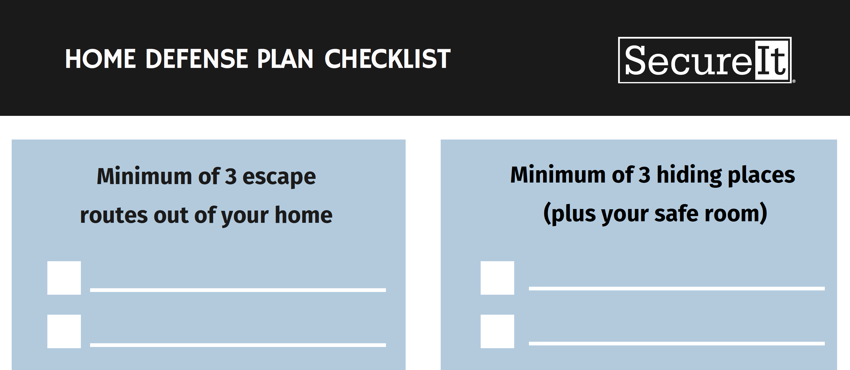 Home Defense Plan Checklist home defense plan checklist
