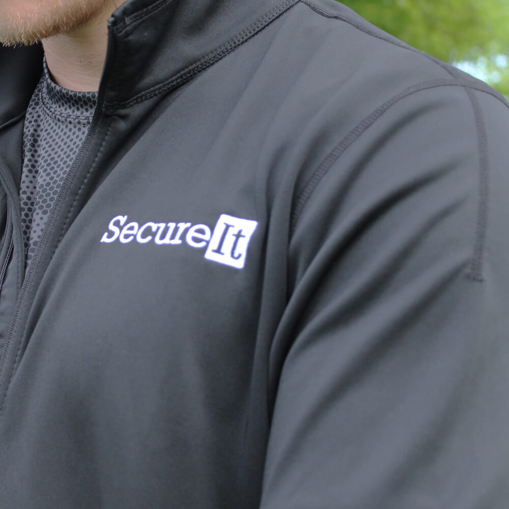 SecureIt men's performance zip up jacket logo