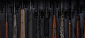 Rifles stored in a gun safe