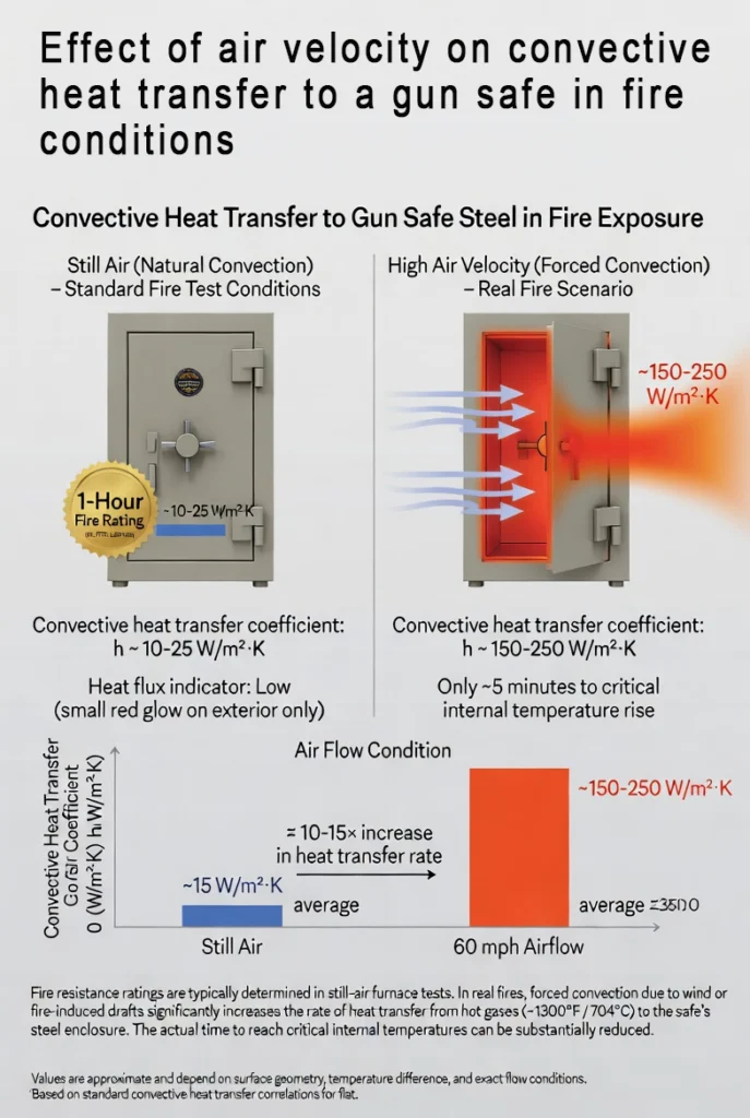 info graphic showing how gun safes fail in real world fires